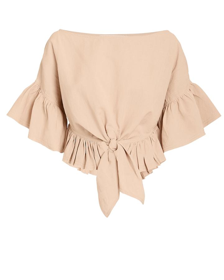 Iro Linn Ruffle Crop Top Blush 42