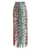 Missoni Mare Rainbow Fringe Maxi Skirt Black/rainbow 40