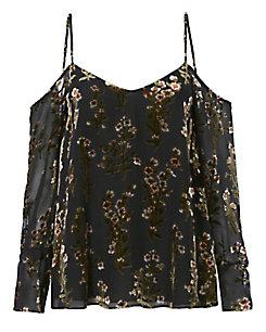 Love Sam Burnout Cold Shoulder Top