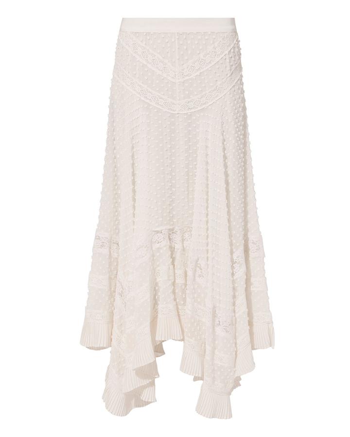 Zimmermann Unbridled Hanky Midi Skirt Ivory Zero