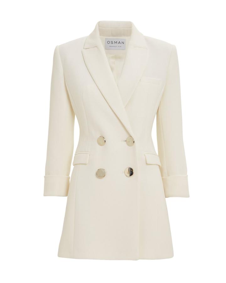 Osman Maggie Blazer Mini Dress Ivory 8