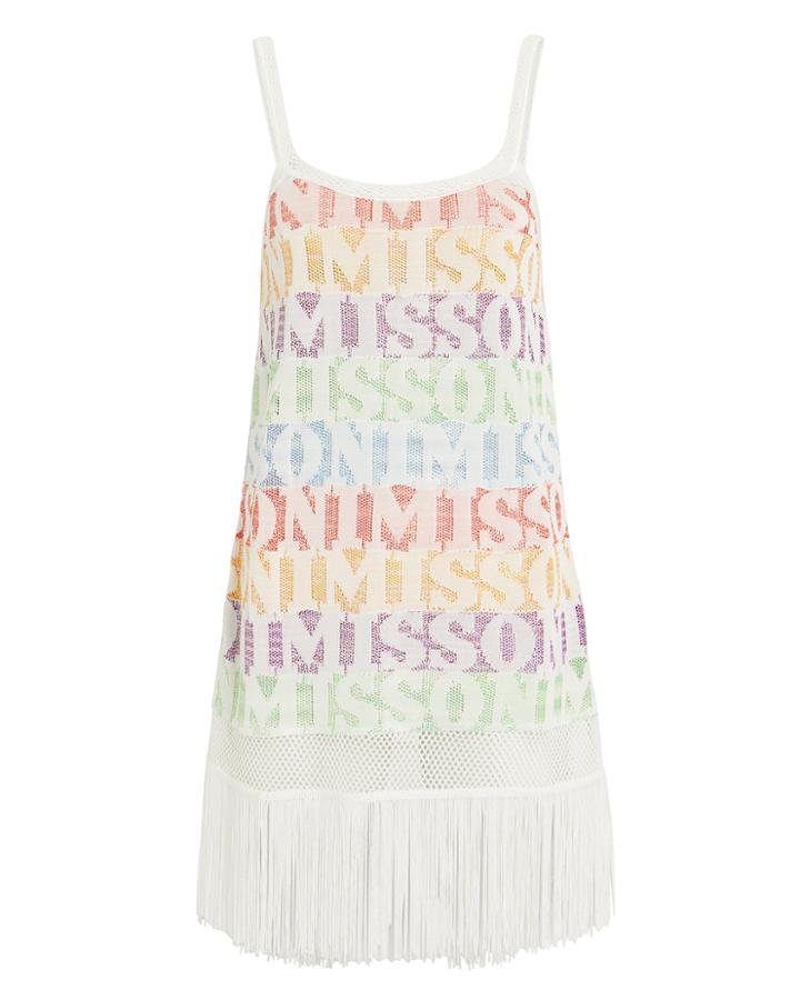 Missoni Mare Reverisble Fringe Dress Ivory/rainbow 38