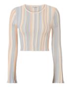 Torn Ronny Kobo Juni Pastel Striped Crop Top Multi S