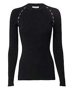 Mugler Metal Side Detail Ribbed Sweater
