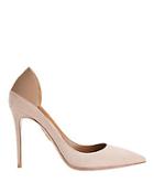 Aquazzura Fellini Blush Suede Patent Leather Pumps