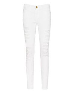 Frame Le Color Rip White Skinny Jeans