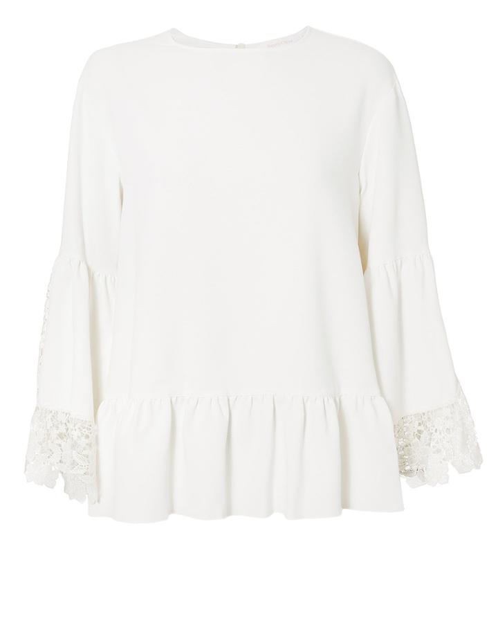 See By Chloe See By Chlo Lace Trim Top White 34