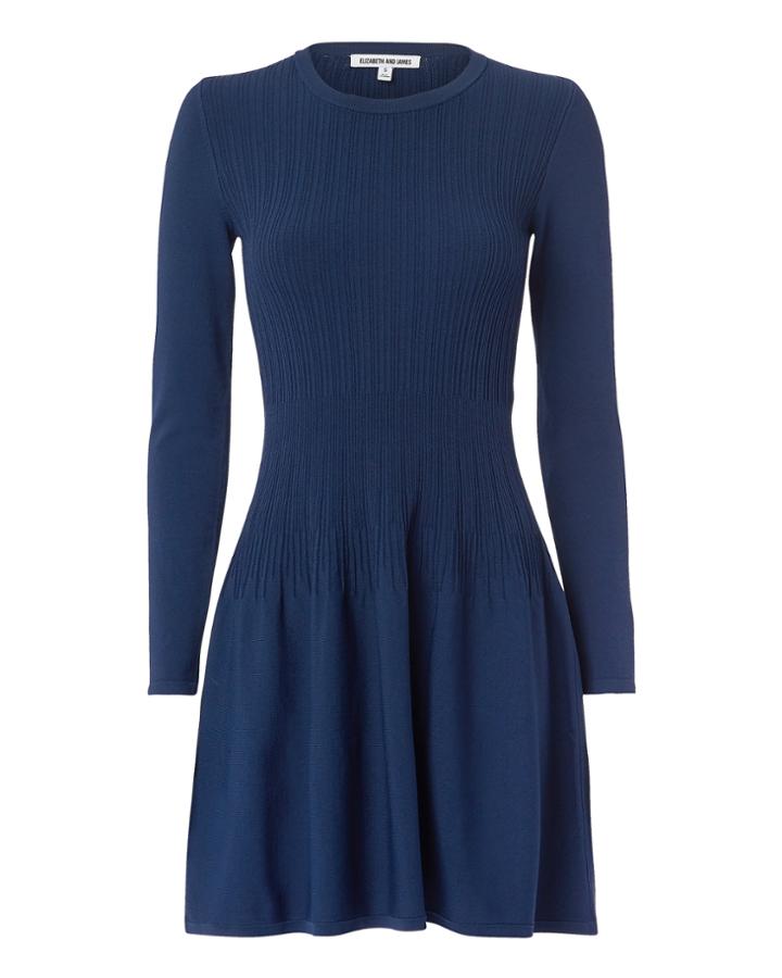 Elizabeth And James Tao Ribbed Mini Dress Navy P