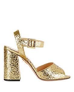 Charlotte Olympia Emma Gold Glitter Sandals