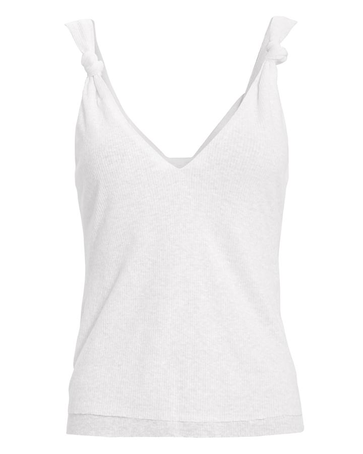The Range Knot White Linen-blend Tank White S