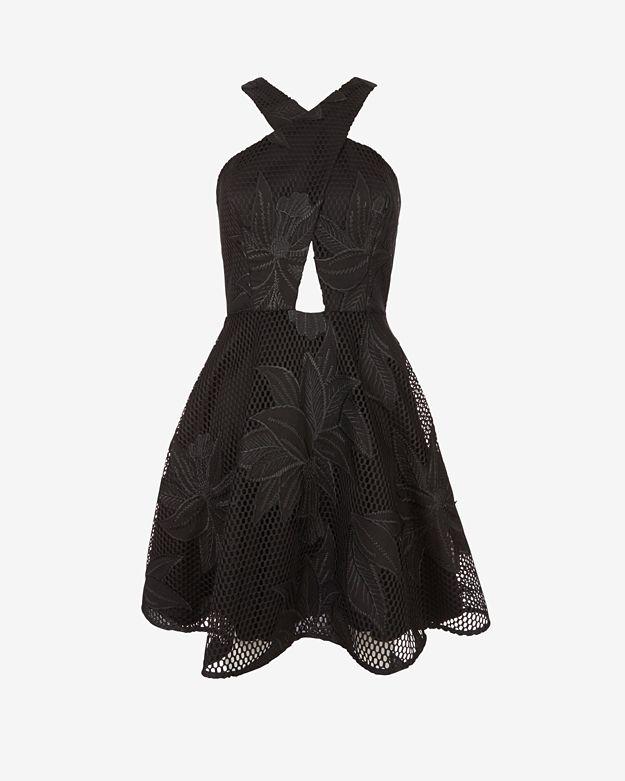 Jay Godfrey Exclusive Floral Mesh Cut Out Dress