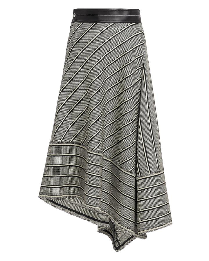 Helmut Lang Basketweave Midi Skirt Blk/wht Zero