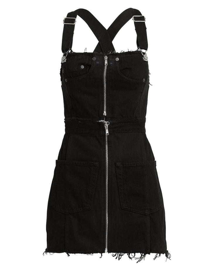 Re/done Overall Black Denim Dress Black Denim P