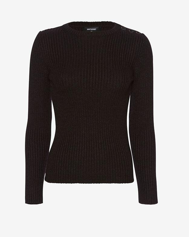 Anthony Vaccarello Grommet Shoulder Cable Knit Sweater