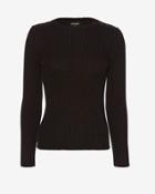 Anthony Vaccarello Grommet Shoulder Cable Knit Sweater
