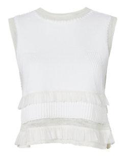 Derek Lam 10 Crosby Sleeveless Knit Frill Crop Top