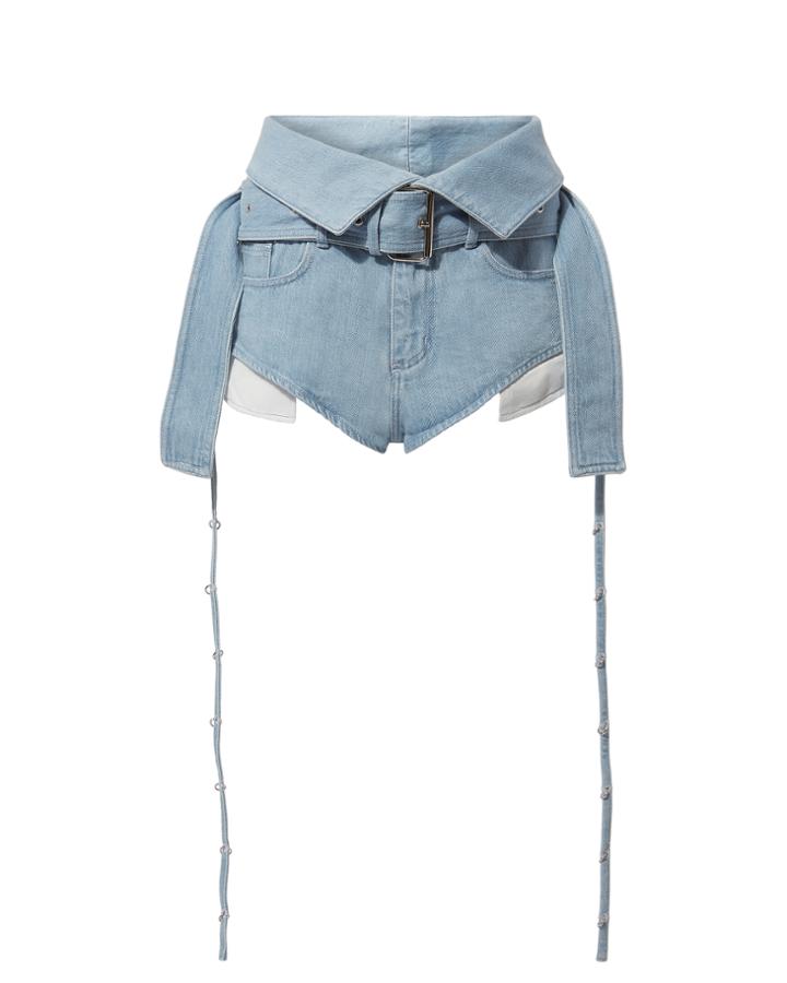 Marques Almeida Marques' Almeida Crossover Denim Shorts Denim-lt 8