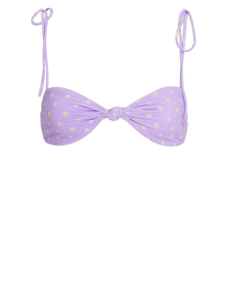 For Love & Lemons Seaside Twist Front Bikini Top Purple/orange S