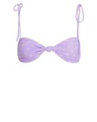 For Love & Lemons Seaside Twist Front Bikini Top Purple/orange S