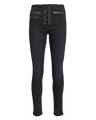 Veronica Beard Lita Skinny Moto Jeans Denim-drk 25