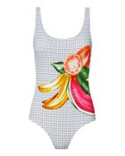 Onia Kelly Fruit Gingham One Piece Swimsuit Multi S