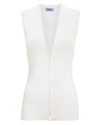 Thierry Mugler Mugler Mesh Panel Ivory Knit Top Ivory L