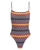 Same Swim Llc Same Swim Chevron One Piece Swimsuit Black/chevron S
