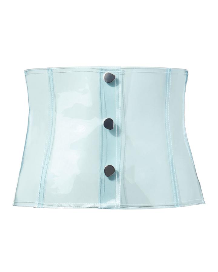 Tibi Pvc Light Blue Corset Belt Blue-lt 4