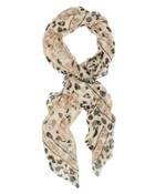 Alexander Mcqueen Leopard Multiskull Scarf Beige/black 1size