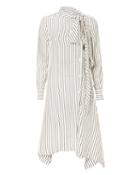 See By Chloe See By Chlo Striped Tie-neck Midi Dress Blk/wht 34