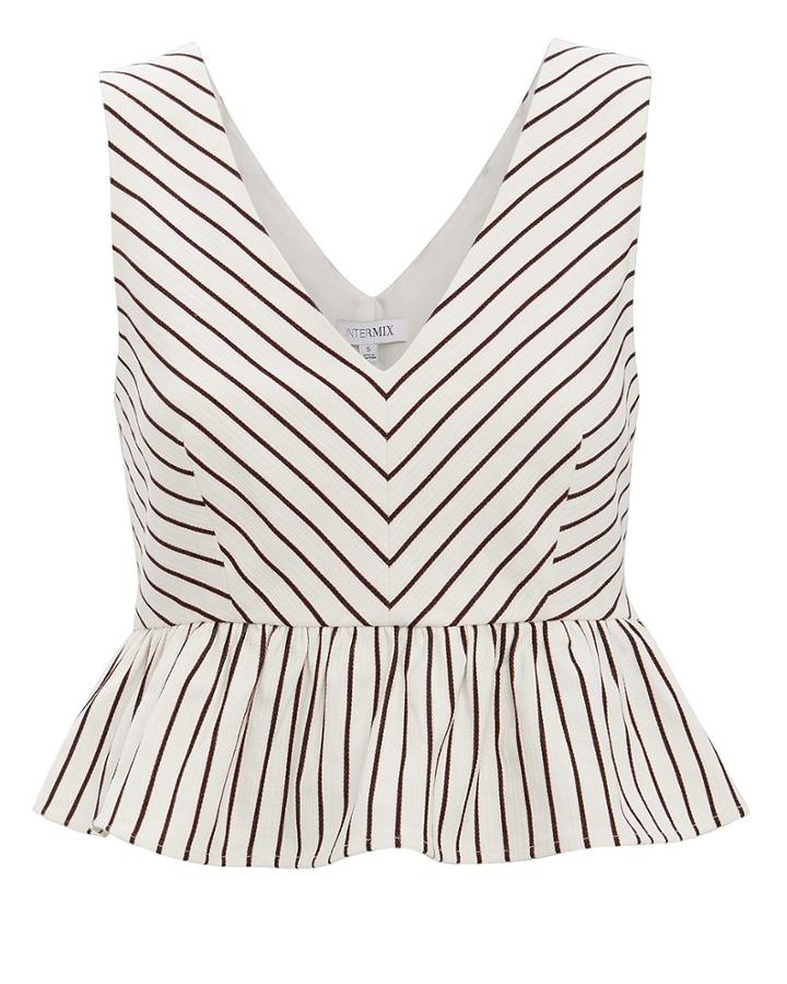 Exclusive For Intermix Intermix Lenny Striped Peplum Top Multi M