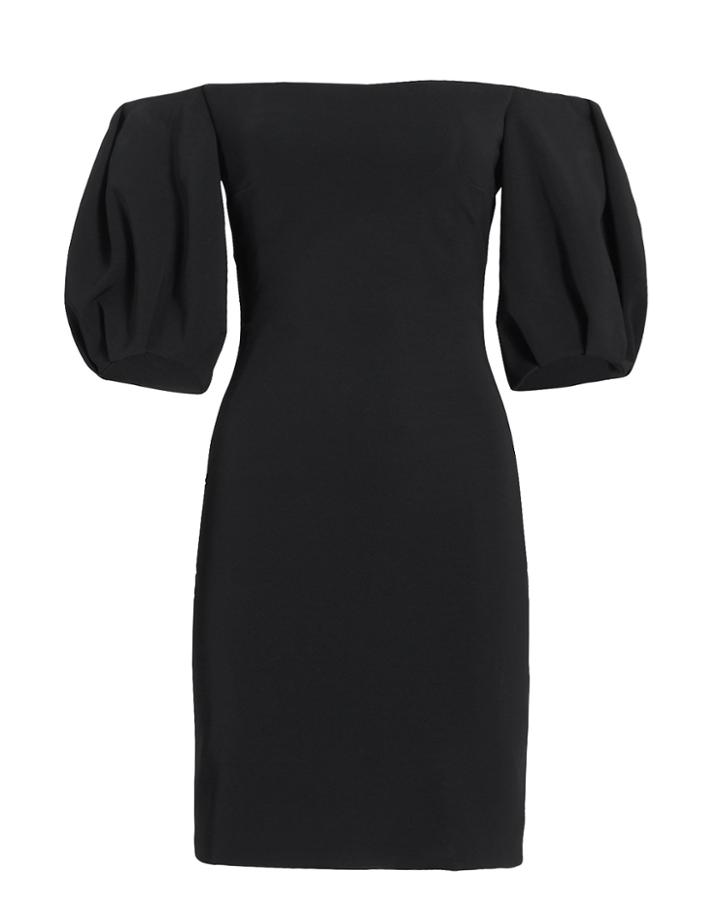 Cushnie Silvia Puff-sleeved Black Mini Dress Black Zero