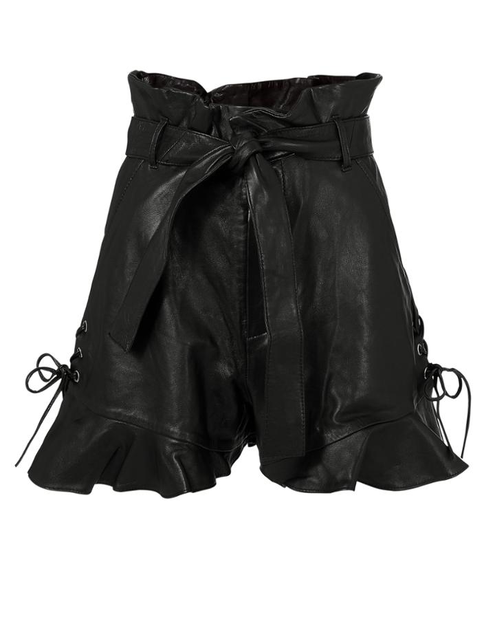 Marissa Webb Tina Leather Shorts Black Zero