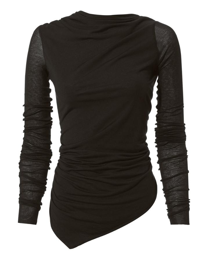 Rick Owens Lilies Asymmetric Open Back Top Black 44