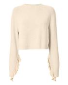 Helmut Lang Cropped Ruffle Pullover Sweater