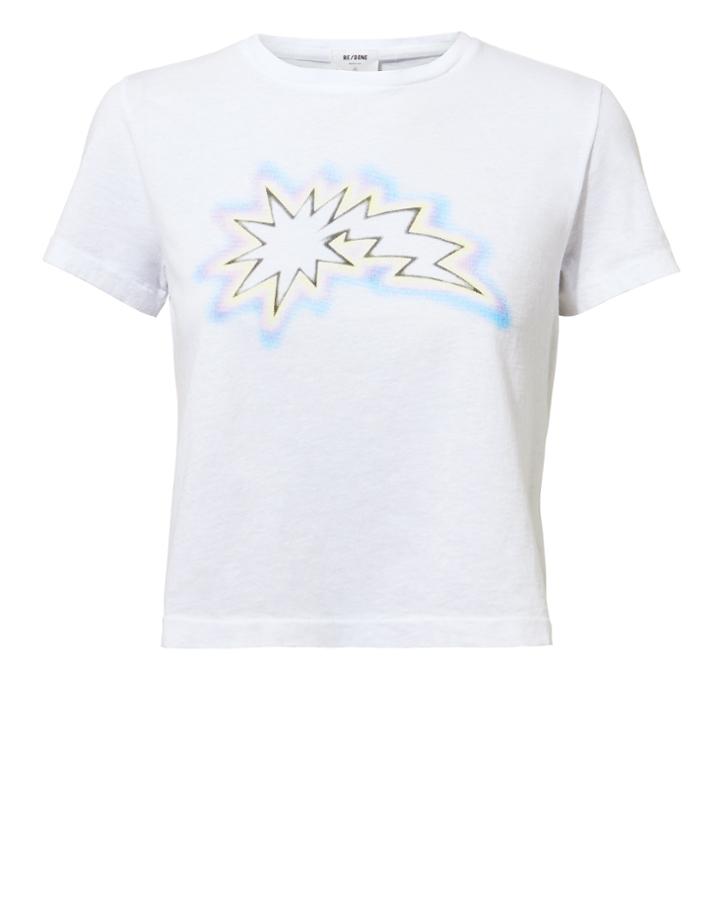 Re/done Comet Print Boxy T-shirt White M