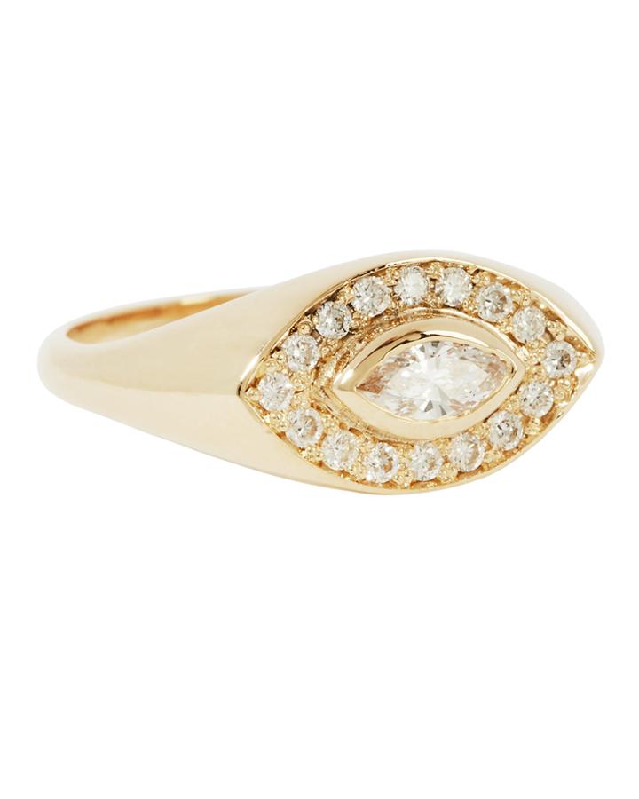 Zoe Chicco Pav Evil Eye Ring Gold 4