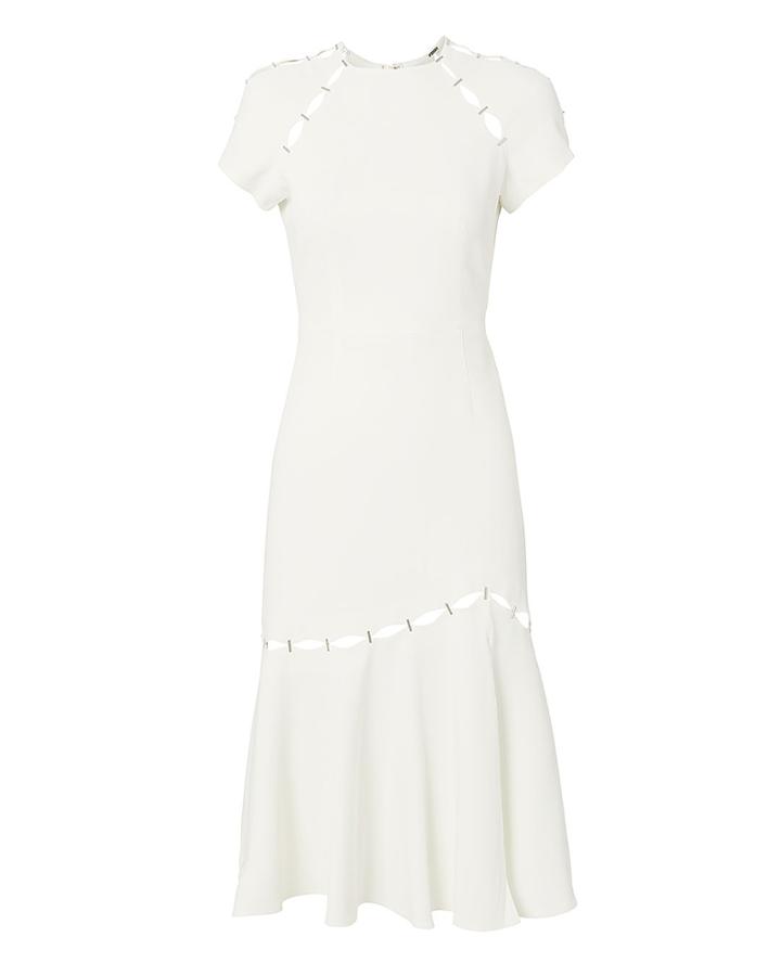 Jonathan Simkhai Stapled Crepe Dress White 2