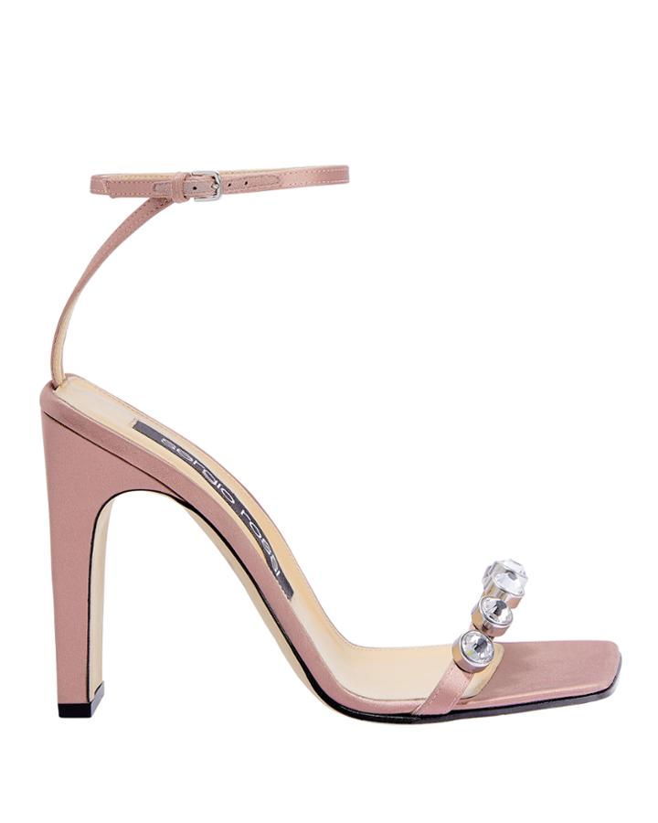 Sergio Rossi Crystal Toe Blush High Sandals Pink 38.5