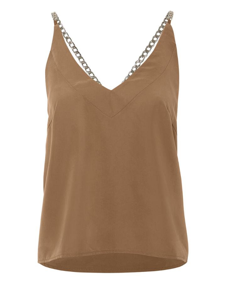 The Range Clay Chain Strap Cami Beige L