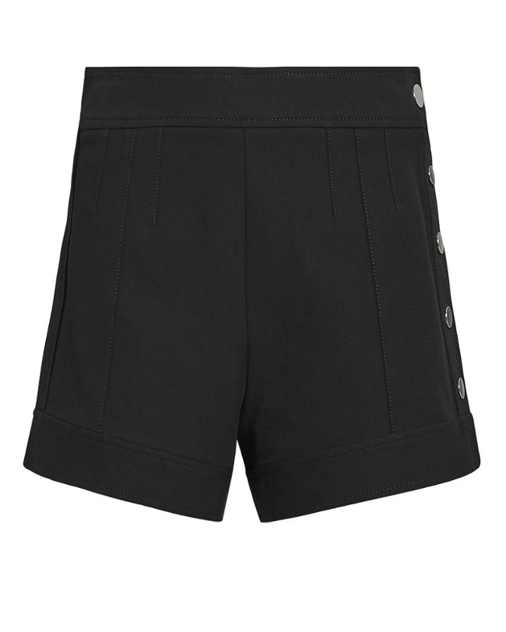 Derek Lam 10 Crosby Side Snap Black Shorts Black 2