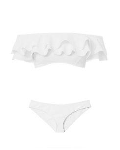 Lisa Marie Fernandez Mira Double Ruffle Bandeau Bikini