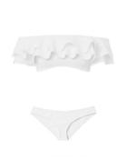 Lisa Marie Fernandez Mira Double Ruffle Bandeau Bikini