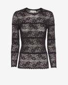 Lover Leia Fitted Lace Top: Black