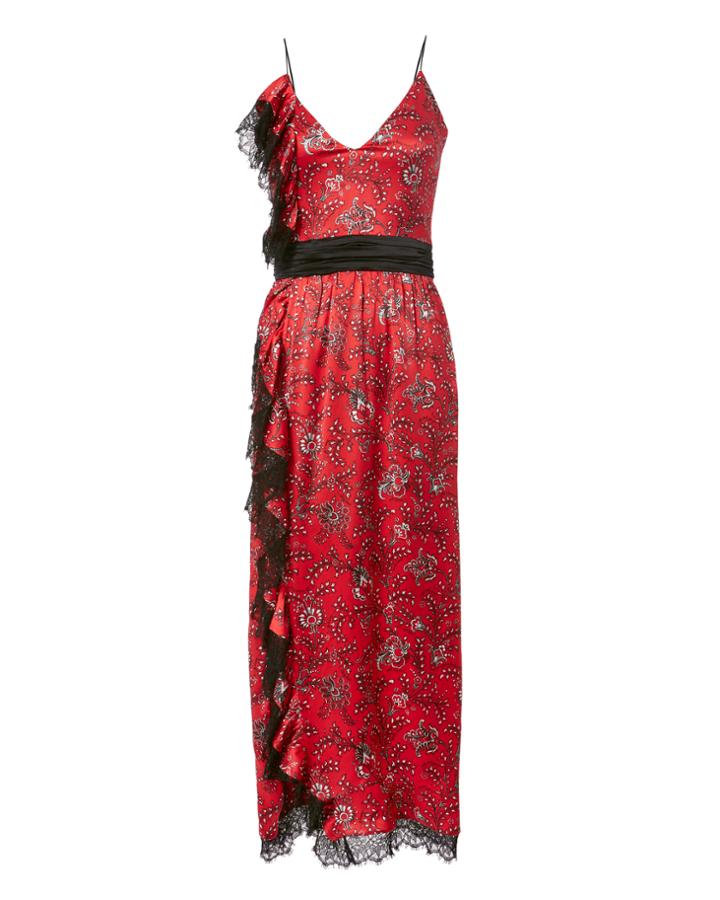 Cinq à Sept Petra Floral Silk Midi Dress