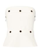 Cushnie Et Ochs Button-detailed Strapless Corset Top White Zero