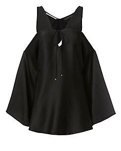 Roland Mouret Marcus Cold Shoulder Satin Crepe Top