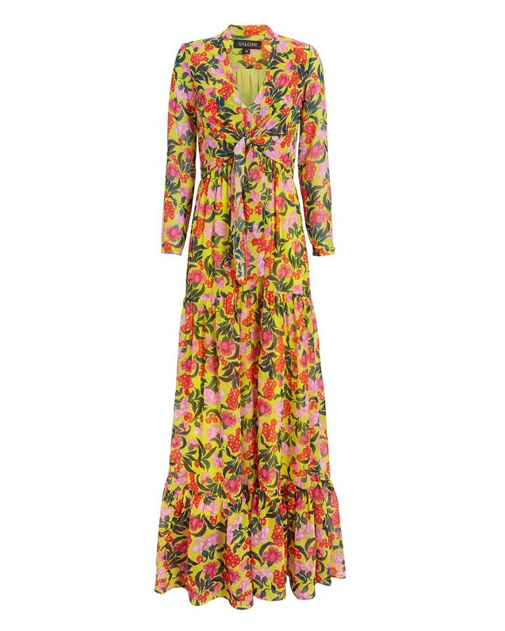 Saloni London Saloni Alexia Azalea Maxi Dress Multi Zero