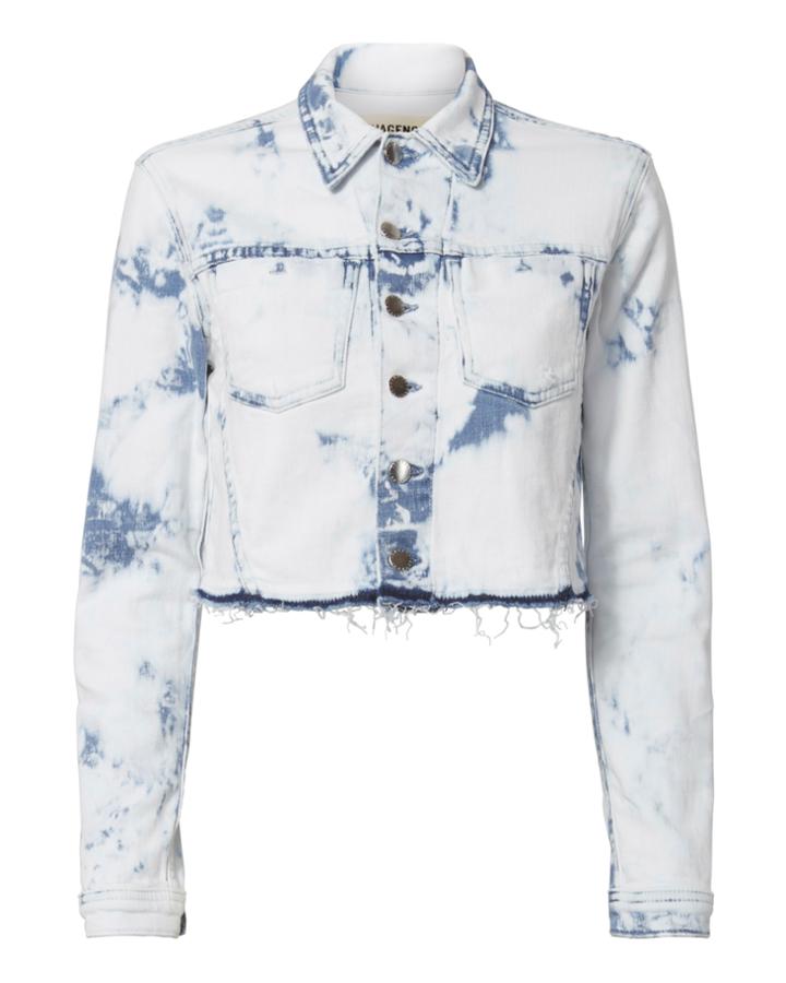Intermix L'agence Zuma Bleached Cropped Jacket Denim S