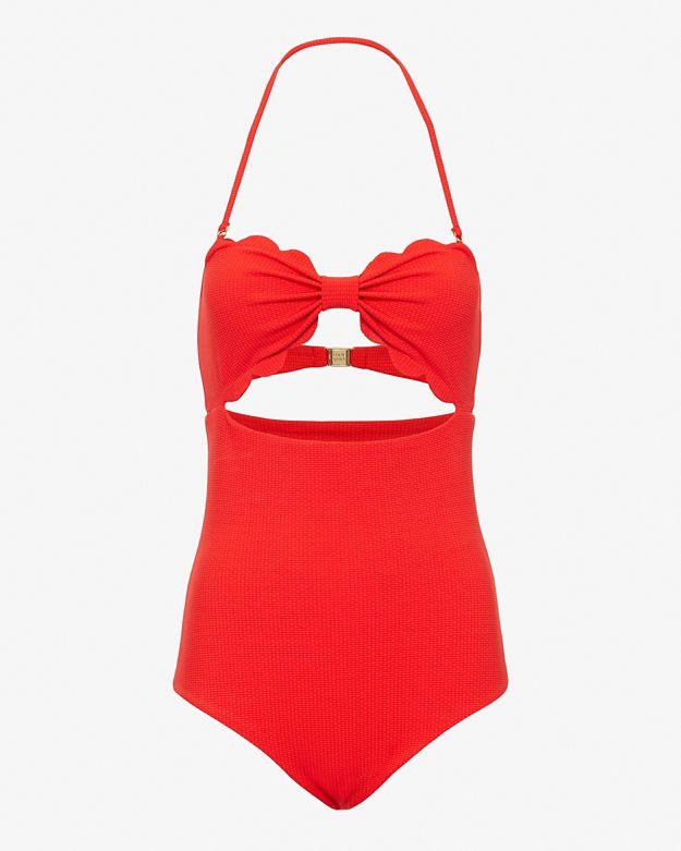 Marysia Antibes Strapless Full Piece Swimsuit: Red- Final Sale